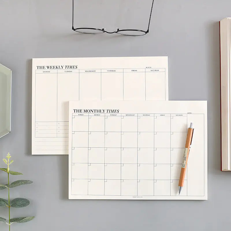 Simple Tearable Monthly Planner Notepad for Students