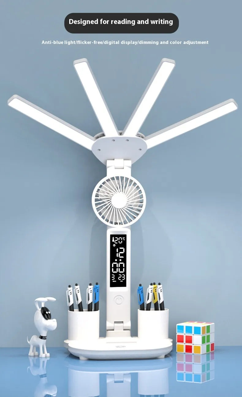 Beam Desk Lamp with Fan & Clock