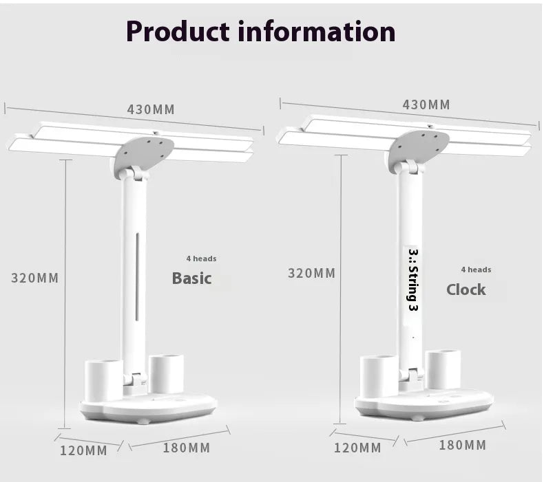 Beam Desk Lamp with Fan & Clock