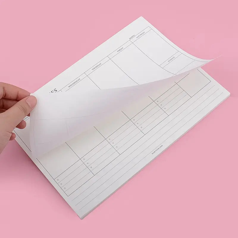 Simple Tearable Monthly Planner Notepad for Students