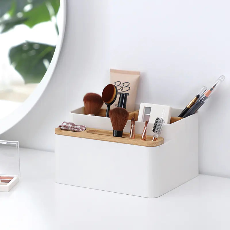 Japandi Bamboo Desk Organizer
