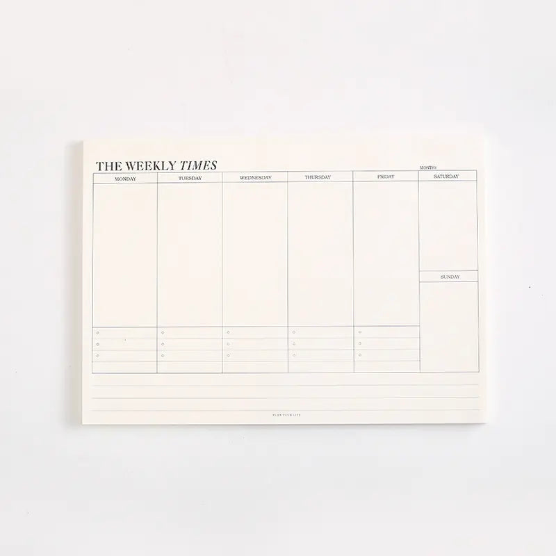 Simple Tearable Monthly Planner Notepad for Students