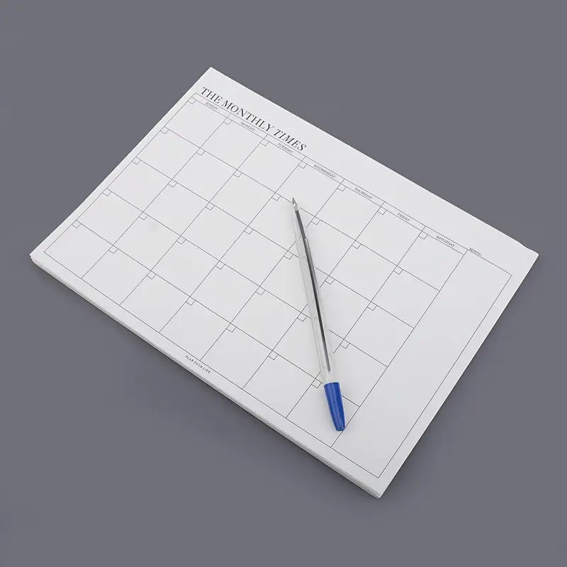 Simple Tearable Monthly Planner Notepad for Students