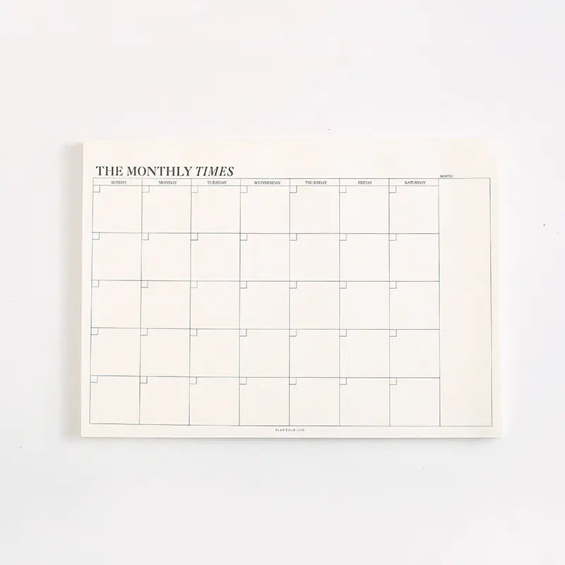 Simple Tearable Monthly Planner Notepad for Students