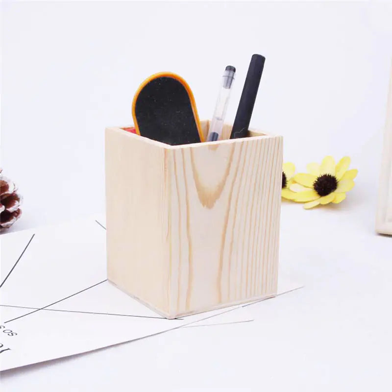 Natural Wood Pen Holder