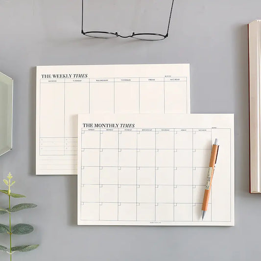 Simple Tearable Monthly Planner Notepad for Students