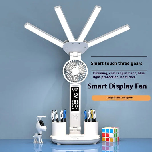 Beam Desk Lamp with Fan & Clock
