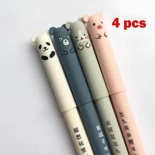 Kawaii Animal Erasable Gel Pen Set: Office Stationery
