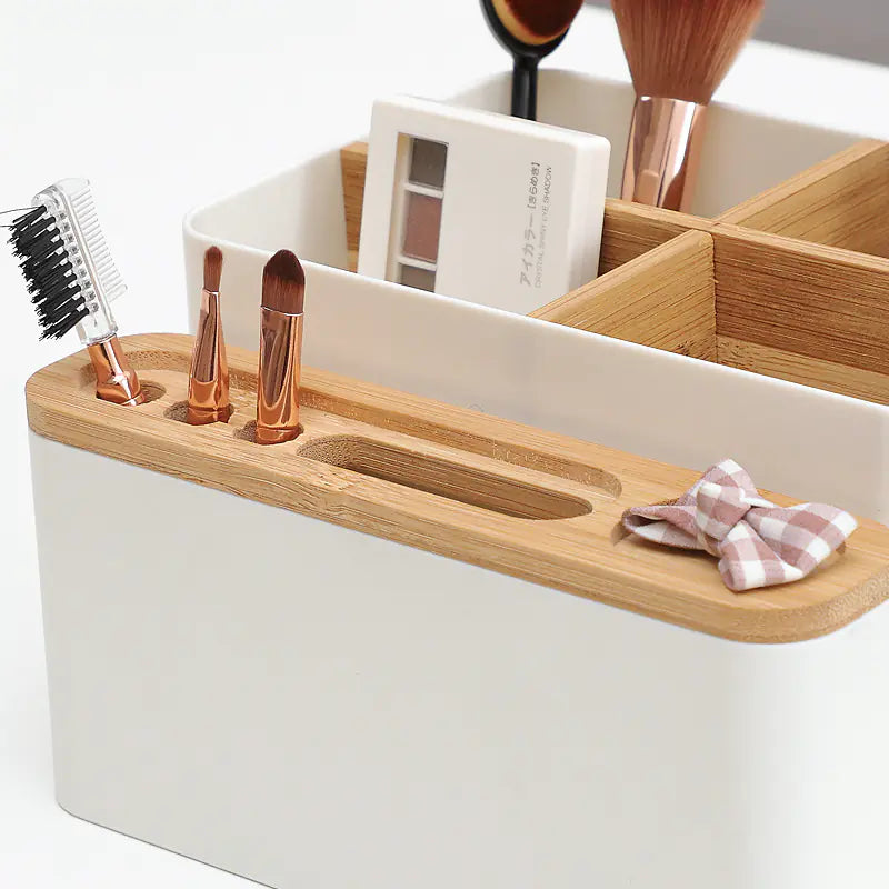 Japandi Bamboo Desk Organizer